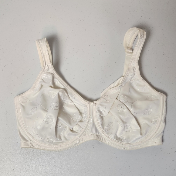 Felina 646 Seamless Underwire Unpadded White Bra Leaves 36F 36DDD Lingerie - Picture 3 of 7